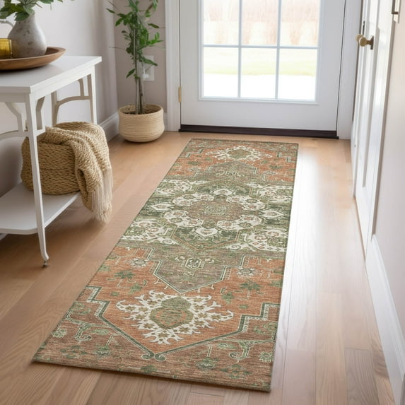 Addison Rugs Chantille Indoor/Outdoor Traditional Vintage Rust Washable Runner Rug, 2'3" x 7'6"