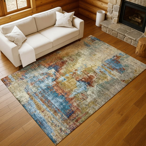 Addison Rugs Chantille Indoor/Outdoor Transitional Abstract Beige Machine Washable Rectangle Rug, 3' x 5'