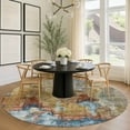 thumbnail image 1 of Addison Rugs Chantille Indoor/Outdoor Transitional Abstract Beige Machine Washable Round Rug, 8' x 8', 1 of 8