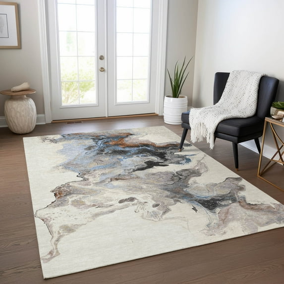 Addison Rugs Chantille Indoor/Outdoor Transitional Abstract Beige Washable Rectangle Rug, 2'6" x 3'10"