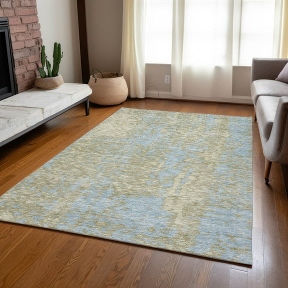 Addison Rugs Chantille Indoor/Outdoor Transitional Abstract Beige Washable Rectangle Rug, 5' x 7'6"