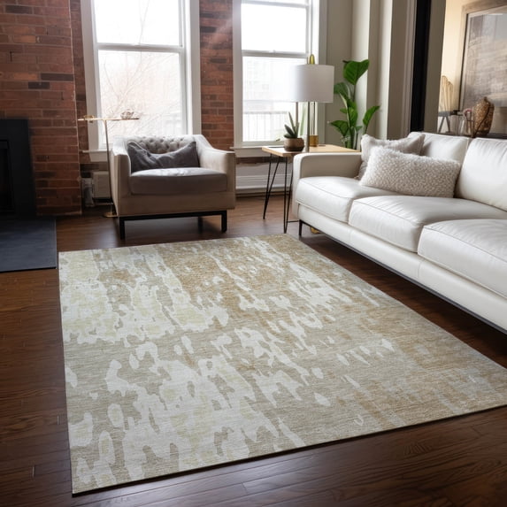 Addison Rugs Chantille Indoor/Outdoor Transitional Abstract Beige Washable Rectangle Rug, 9' x 12'