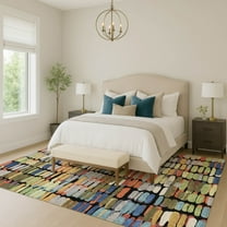 Addison Rugs Chantille Indoor/Outdoor Transitional Abstract Black Machine Washable Rectangle Rug, 10' x 14'