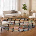 thumbnail image 1 of Addison Rugs Chantille Indoor/Outdoor Transitional Abstract Black Machine Washable Round Rug, 8' x 8', 1 of 8