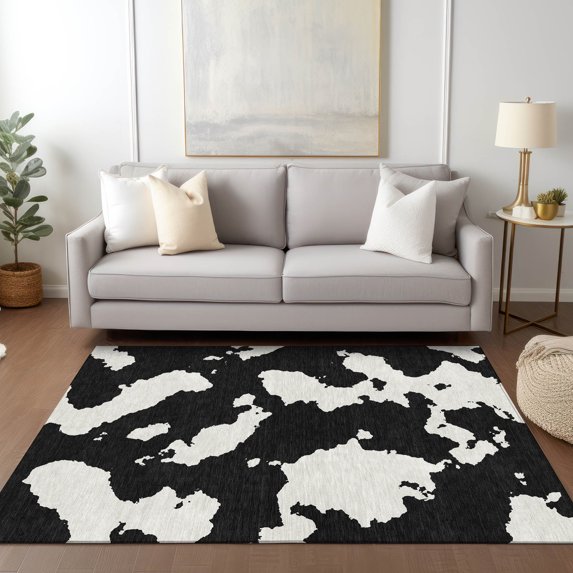 Addison Rugs Chantille Indoor/Outdoor Transitional Abstract Black Washable Rectangle Rug, 2'6" x 3'10"