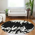 thumbnail image 1 of Addison Rugs Chantille Indoor/Outdoor Transitional Abstract Black Washable Round Rug, 8' x 8', 1 of 6