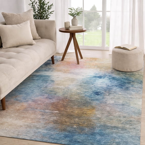 Addison Rugs Chantille Indoor/Outdoor Transitional Abstract Blue Machine Washable Rectangle Rug, 3' x 5'