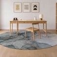 thumbnail image 1 of Addison Rugs Chantille Indoor/Outdoor Transitional Abstract Blue Machine Washable Round Rug, 8' x 8', 1 of 7
