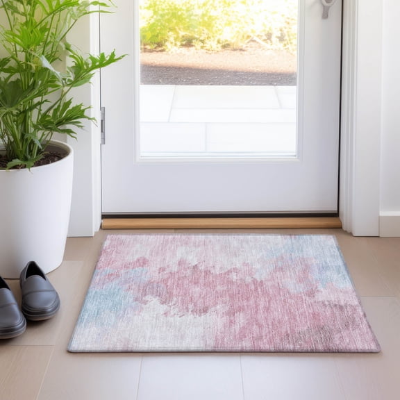 Addison Rugs Chantille Indoor/Outdoor Transitional Abstract Blush Washable Rectangle Rug, 1'8" x 2'6"
