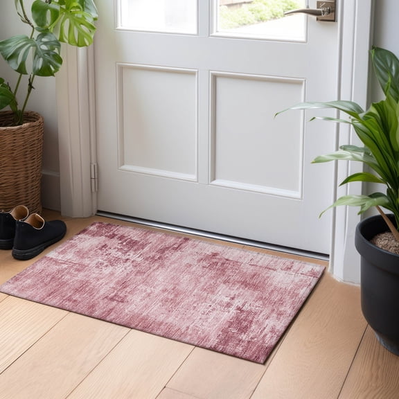 Addison Rugs Chantille Indoor/Outdoor Transitional Abstract Blush Washable Rectangle Rug, 1'8" x 2'6"