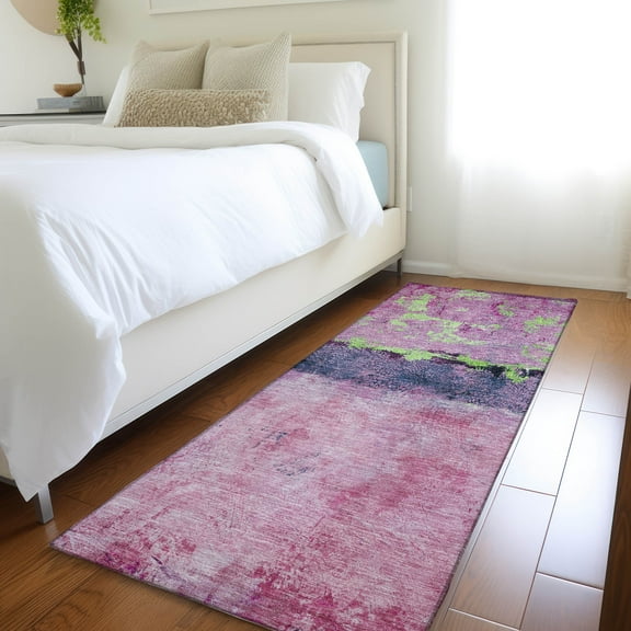 Addison Rugs Chantille Indoor/Outdoor Transitional Abstract Blush Washable Runner Rug, 2'3" x 7'6"