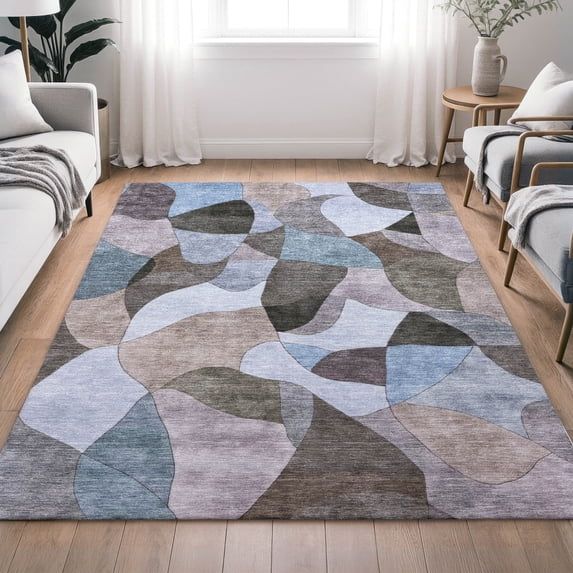 Addison Rugs Chantille Indoor/Outdoor Transitional Abstract Brown Machine Washable Rectangle Rug, 10' x 14'