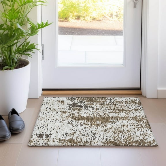 Addison Rugs Chantille Indoor/Outdoor Transitional Abstract Brown Washable Rectangle Rug, 1'8" x 2'6"