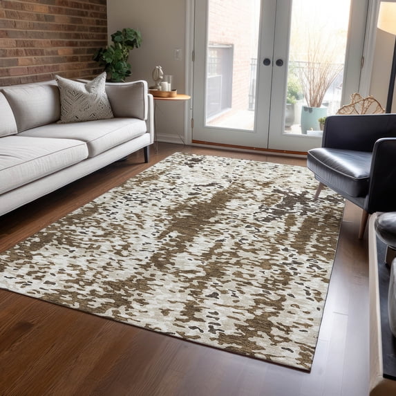 Addison Rugs Chantille Indoor/Outdoor Transitional Abstract Brown Washable Rectangle Rug, 10' x 14'