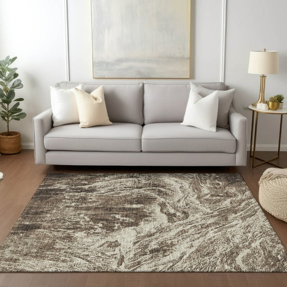 Addison Rugs Chantille Indoor/Outdoor Transitional Abstract Brown Washable Rectangle Rug, 8' x 10'