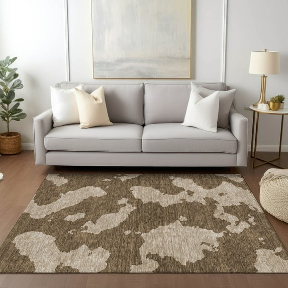 Addison Rugs Chantille Indoor/Outdoor Transitional Abstract Brown Washable Rectangle Rug, 9' x 12'