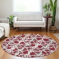thumbnail image 1 of Addison Rugs Chantille Indoor/Outdoor Transitional Abstract Burgundy Washable Round Rug, 8' x 8', 1 of 6