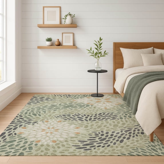 Addison Rugs Chantille Indoor/Outdoor Transitional Abstract Celery Machine Washable Rectangle Rug, 8' x 10'