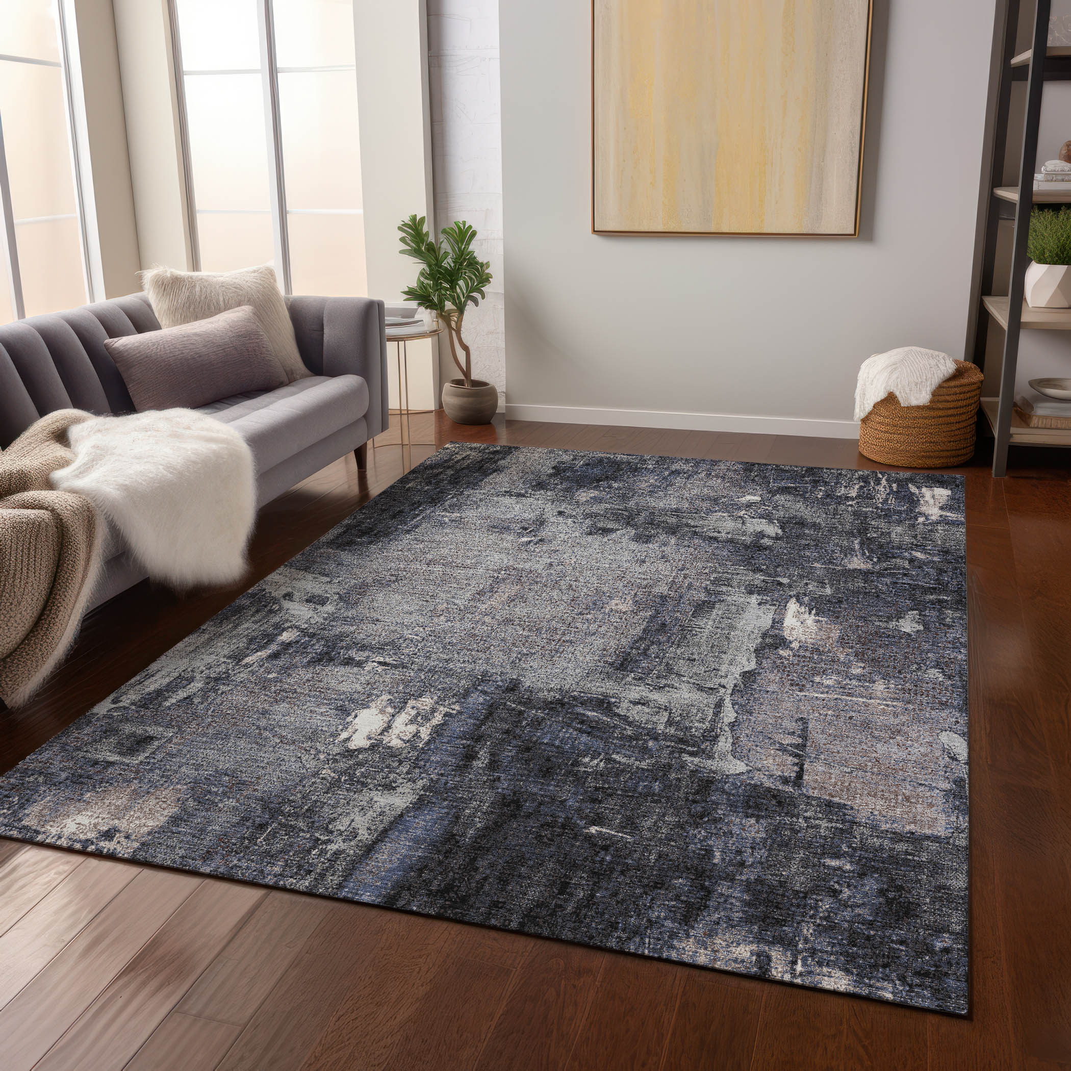 Addison Rugs Chantille Indoor/Outdoor Transitional Abstract Charcoal ...