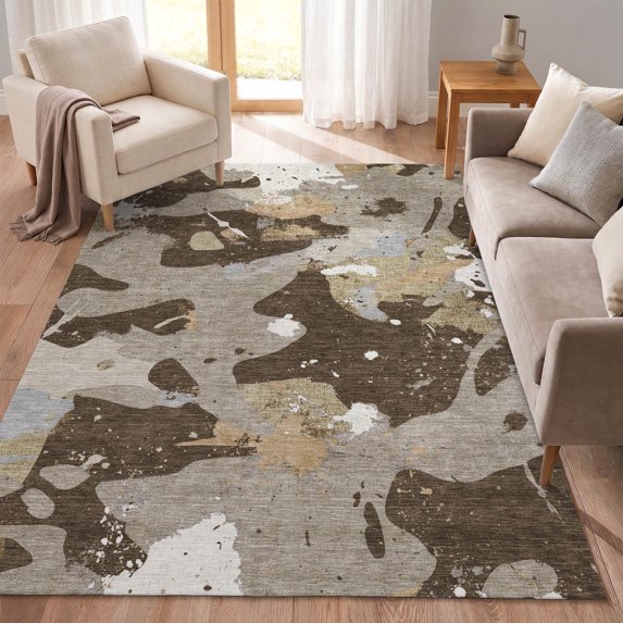 Addison Rugs Chantille Indoor/Outdoor Transitional Abstract Chocolate Machine Washable Rectangle Rug, 3' x 5'