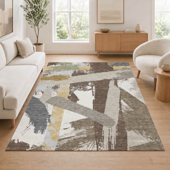 Addison Rugs Chantille Indoor/Outdoor Transitional Abstract Coffee Machine Washable Rectangle Rug, 8' x 10'