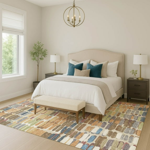 Addison Rugs Chantille Indoor/Outdoor Transitional Abstract Copper Machine Washable Rectangle Rug, 3' x 5'