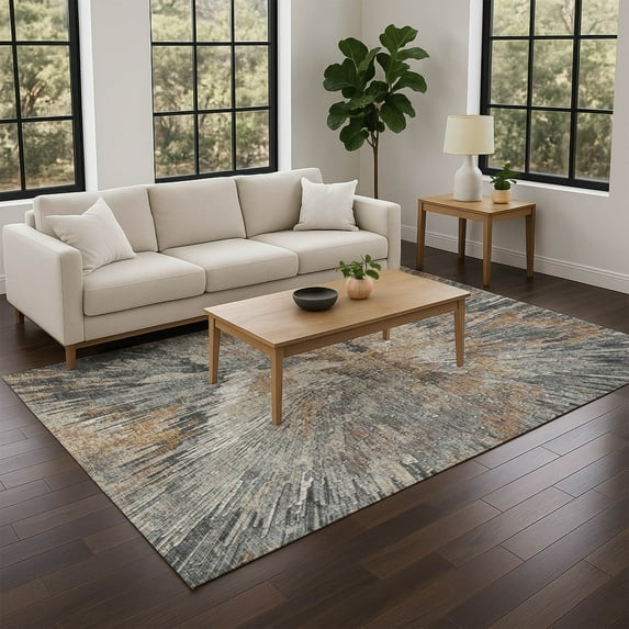 Addison Rugs Chantille Indoor/Outdoor Transitional Abstract Copper Machine Washable Rectangle Rug, 5' x 7'6"