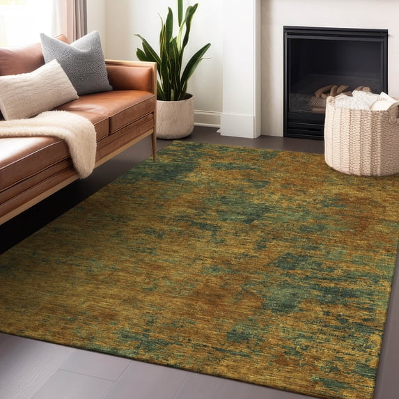 Addison Rugs Chantille Indoor/Outdoor Transitional Abstract Copper Washable Rectangle Rug, 9' x 12'