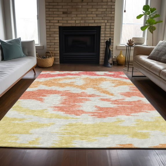 Addison Rugs Chantille Indoor/Outdoor Transitional Abstract Coral Washable Rectangle Rug, 10' x 14'