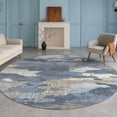 thumbnail image 1 of Addison Rugs Chantille Indoor/Outdoor Transitional Abstract Denim Machine Washable Round Rug, 8' x 8', 1 of 8