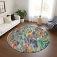 thumbnail image 1 of Addison Rugs Chantille Indoor/Outdoor Transitional Abstract Denim Machine Washable Round Rug, 8' x 8', 1 of 8