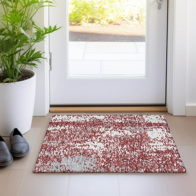 Addison Rugs Chantille Indoor/Outdoor Transitional Abstract Garnet Washable Rectangle Rug, 1'8" x 2'6"