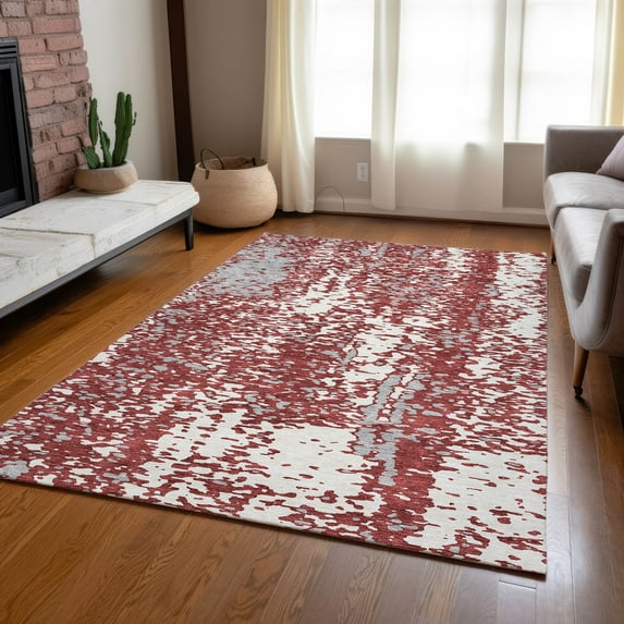 Addison Rugs Chantille Indoor/Outdoor Transitional Abstract Garnet Washable Rectangle Rug, 10' x 14'