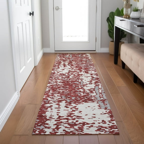 Addison Rugs Chantille Indoor/Outdoor Transitional Abstract Garnet Washable Runner Rug, 2'3" x 7'6"