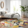 thumbnail image 1 of Addison Rugs Chantille Indoor/Outdoor Transitional Abstract Gold Machine Washable Round Rug, 8' x 8', 1 of 7