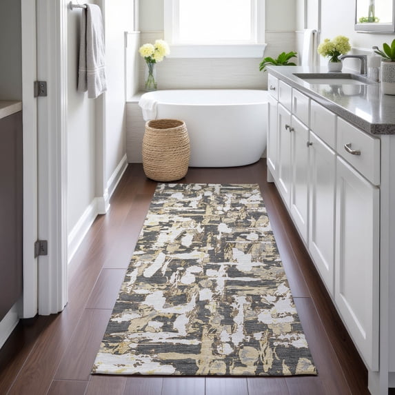 Addison Rugs Chantille Indoor/Outdoor Transitional Abstract Graphite Machine Washable Runner Rug, 2'3" x 7'6"