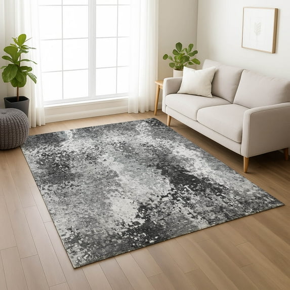 Addison Rugs Chantille Indoor/Outdoor Transitional Abstract Gray Machine Washable Rectangle Rug, 10' x 14'