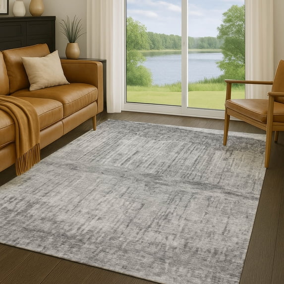 Addison Rugs Chantille Indoor/Outdoor Transitional Abstract Gray Machine Washable Rectangle Rug, 3' x 5'