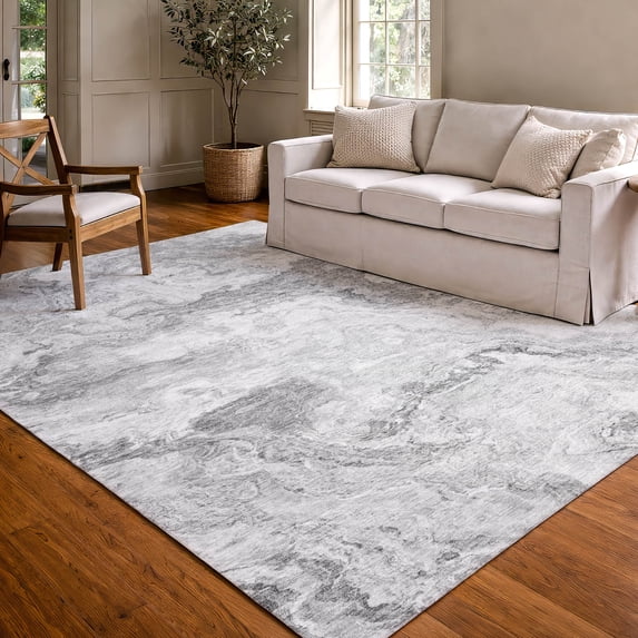 Addison Rugs Chantille Indoor/Outdoor Transitional Abstract Gray Machine Washable Rectangle Rug, 8' x 10'