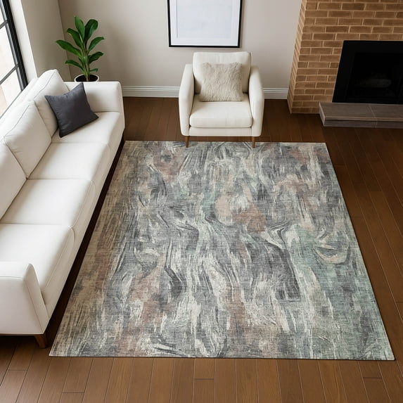 Addison Rugs Chantille Indoor/Outdoor Transitional Abstract Gray Machine Washable Rectangle Rug, 8' x 10'