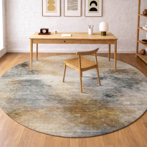 Addison Rugs Chantille Indoor/Outdoor Transitional Abstract Gray Machine Washable Round Rug, 8' x 8'