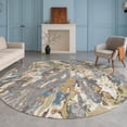 thumbnail image 1 of Addison Rugs Chantille Indoor/Outdoor Transitional Abstract Gray Machine Washable Round Rug, 8' x 8', 1 of 8