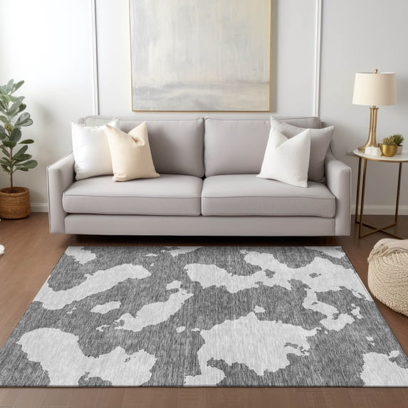 Addison Rugs Chantille Indoor/Outdoor Transitional Abstract Gray Washable Rectangle Rug, 3' x 5'