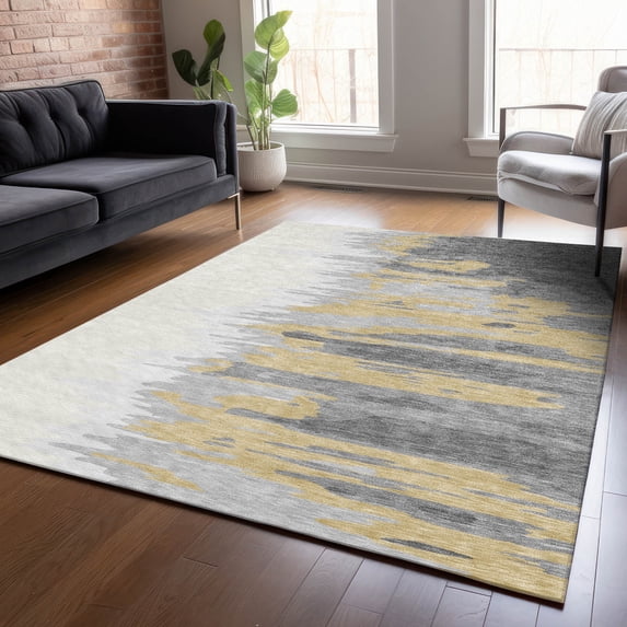 Addison Rugs Chantille Indoor/Outdoor Transitional Abstract Gray Washable Rectangle Rug, 8' x 10'