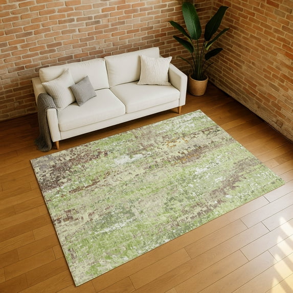 Addison Rugs Chantille Indoor/Outdoor Transitional Abstract Green Machine Washable Rectangle Rug, 3' x 5'