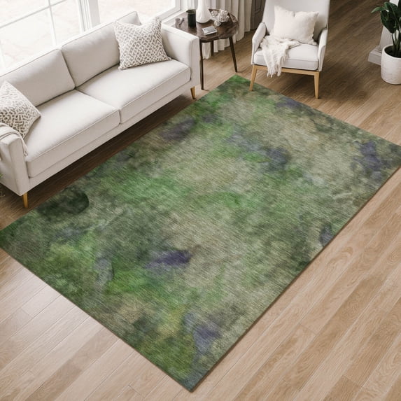 Addison Rugs Chantille Indoor/Outdoor Transitional Abstract Green Machine Washable Rectangle Rug, 8' x 10'