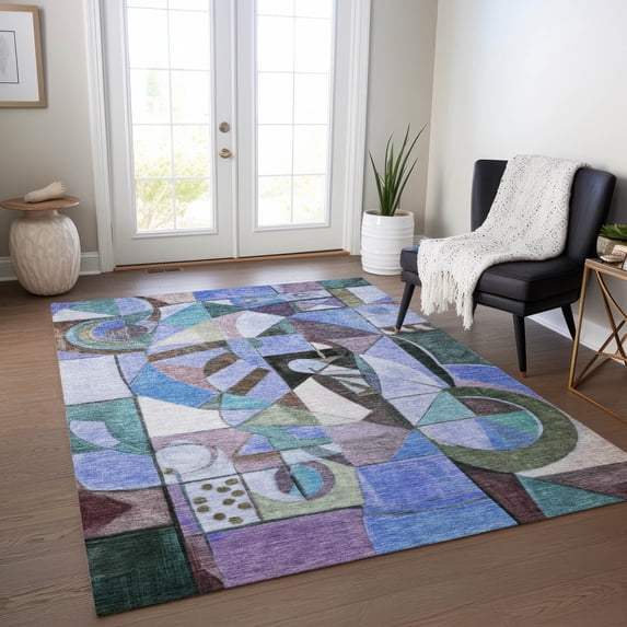 Addison Rugs Chantille Indoor/Outdoor Transitional Abstract Green Machine Washable Rectangle Rug, 8' x 10'
