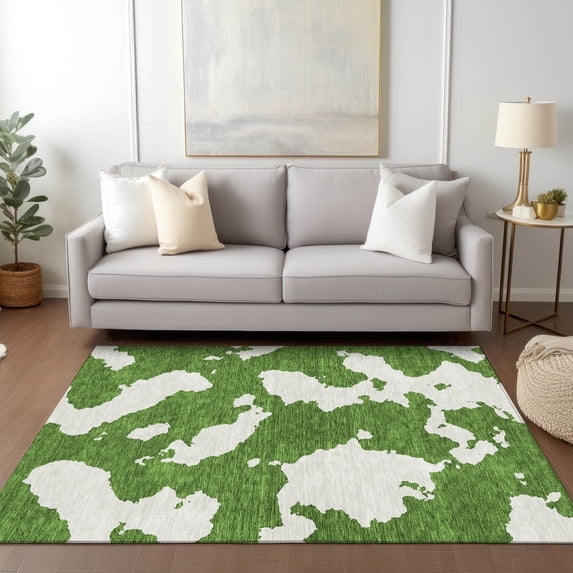 Addison Rugs Chantille Indoor/Outdoor Transitional Abstract Green Washable Rectangle Rug, 3' x 5'