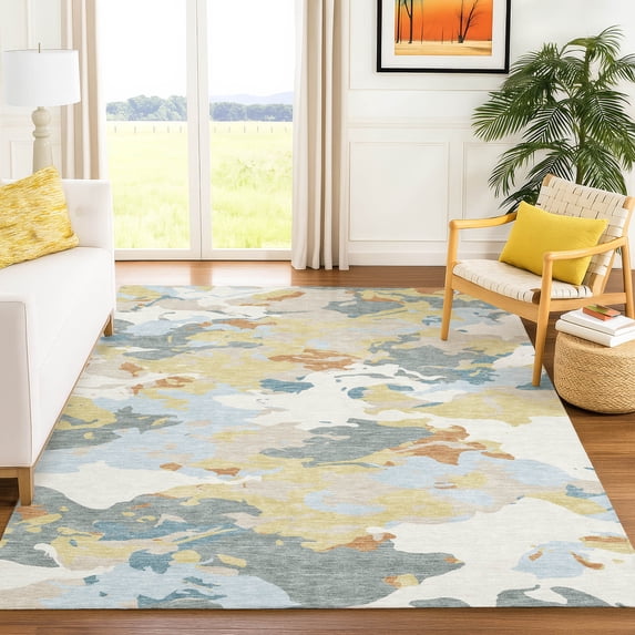 Addison Rugs Chantille Indoor/Outdoor Transitional Abstract Ivory Machine Washable Rectangle Rug, 8' x 10'