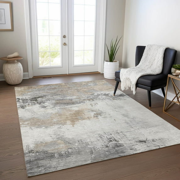 Addison Rugs Chantille Indoor/Outdoor Transitional Abstract Ivory Washable Rectangle Rug, 3' x 5'